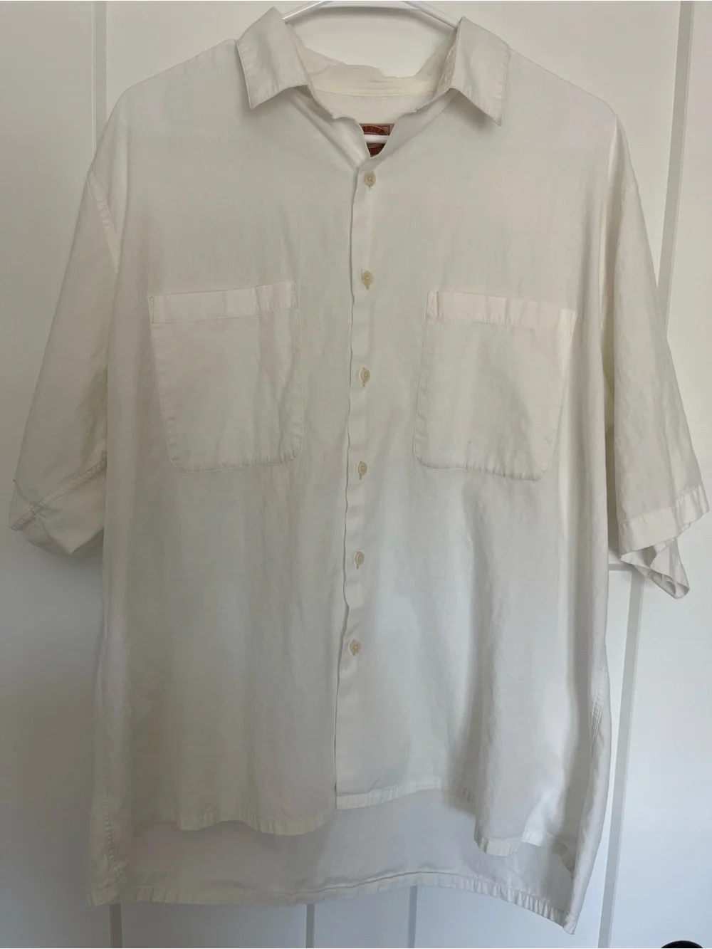 VTG 80s Banana Republic Mill Valley Safari Shirt XL White Cotton Fisherman